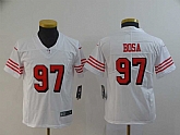 Youth Nike 49ers 97 Nick Bosa White 2019 NFL Draft First Round Pick Color Rush Vapor Untouchable Limited Jersey,baseball caps,new era cap wholesale,wholesale hats